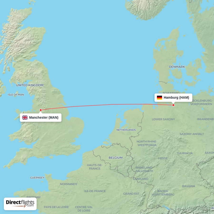 HAM - MAN route map