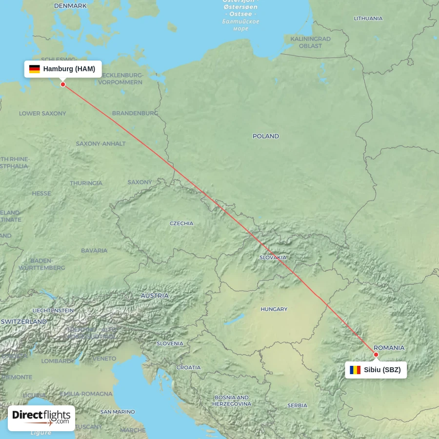 HAM - SBZ route map
