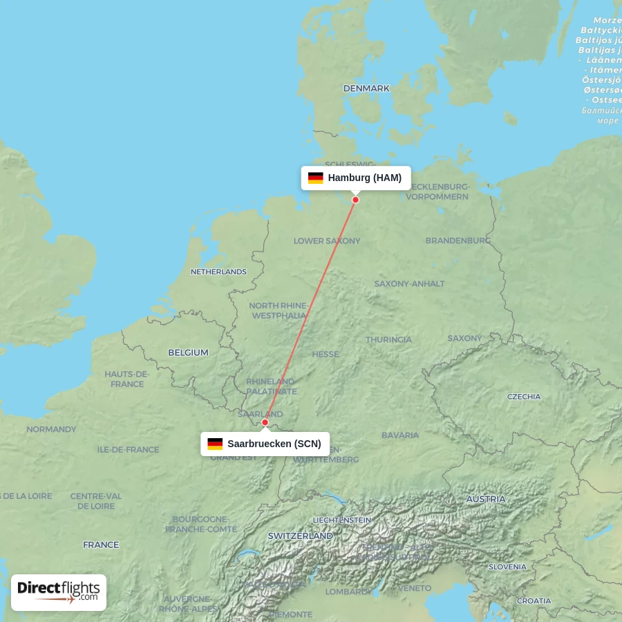 HAM - SCN route map
