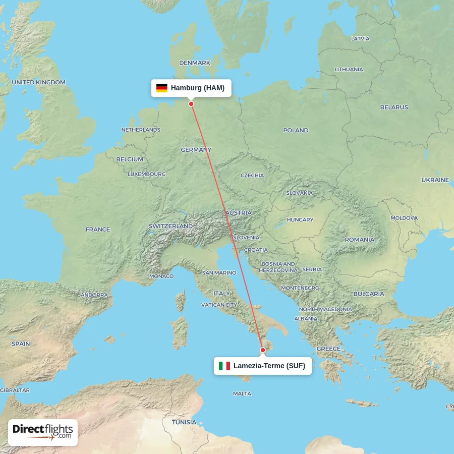 HAM - SUF route map