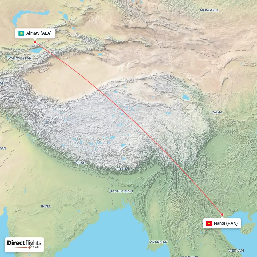 HAN - ALA route map