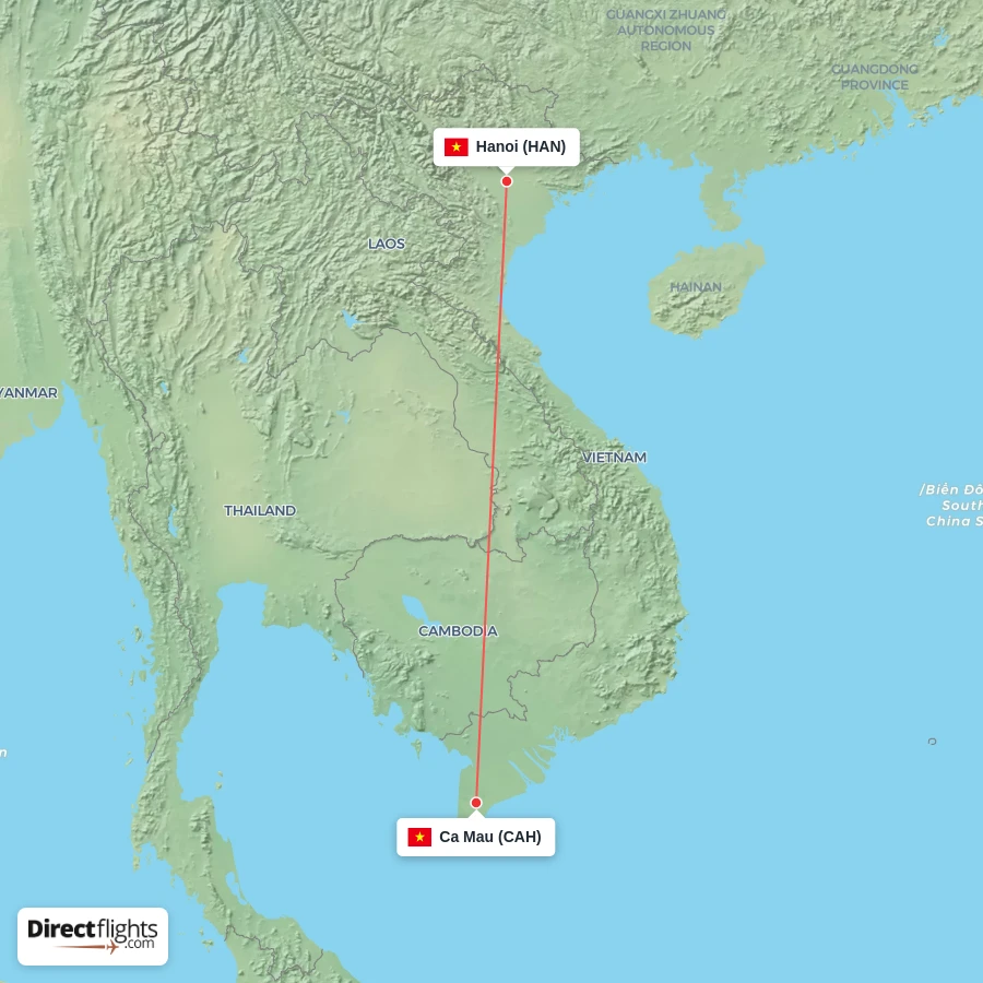 HAN - CAH route map
