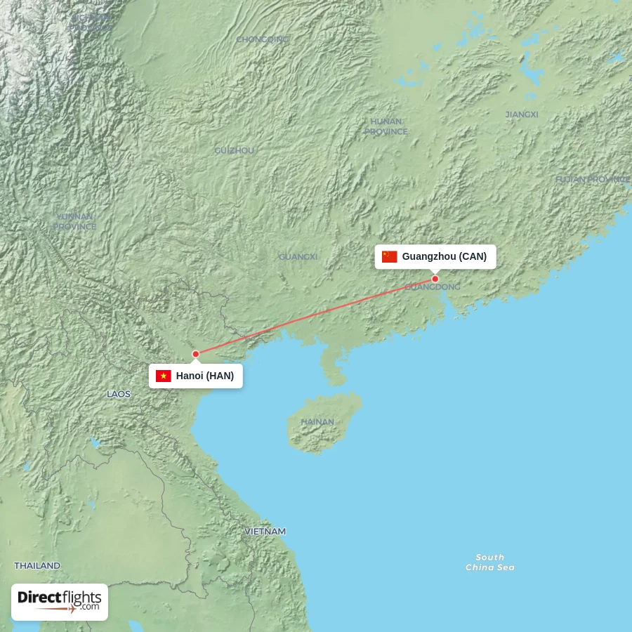 HAN - CAN route map