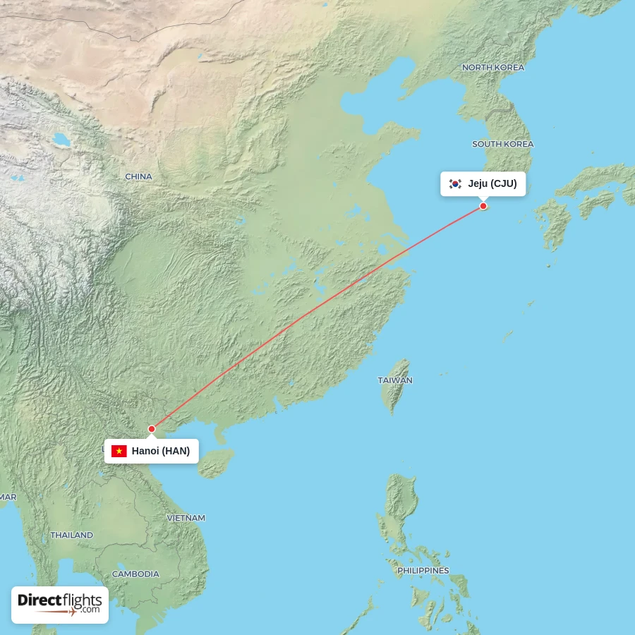 HAN - CJU route map