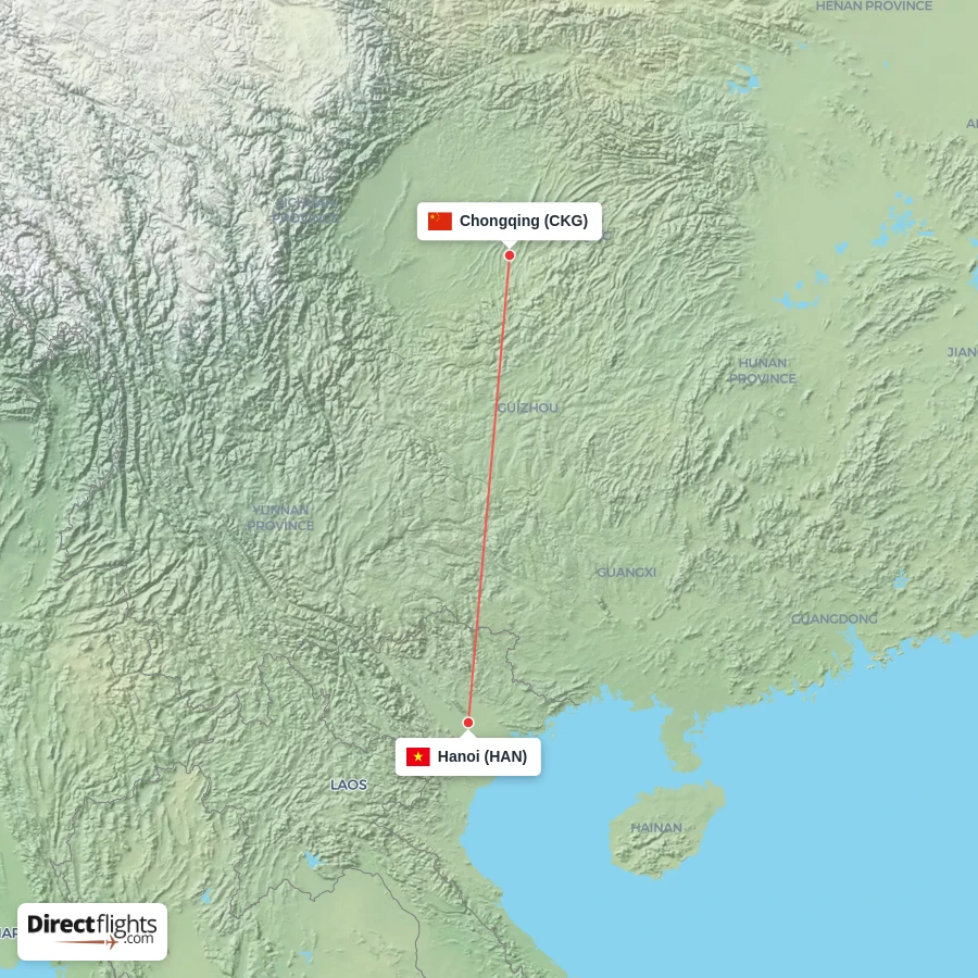 HAN - CKG route map