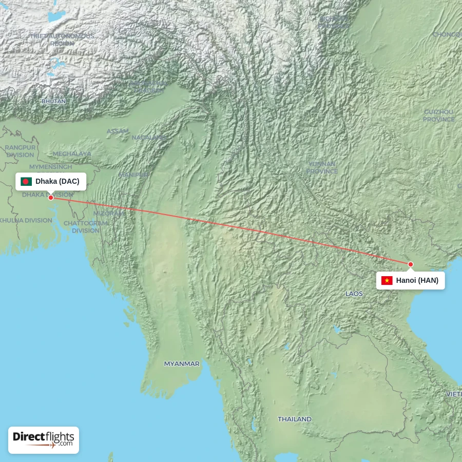 HAN - DAC route map