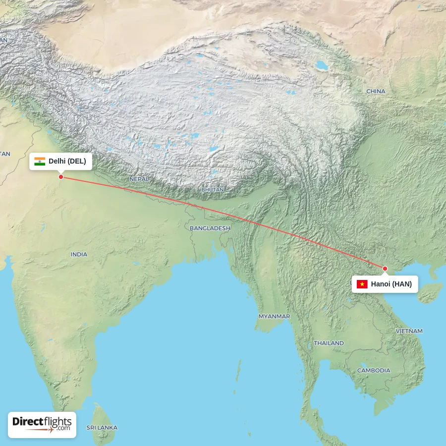 HAN - DEL route map