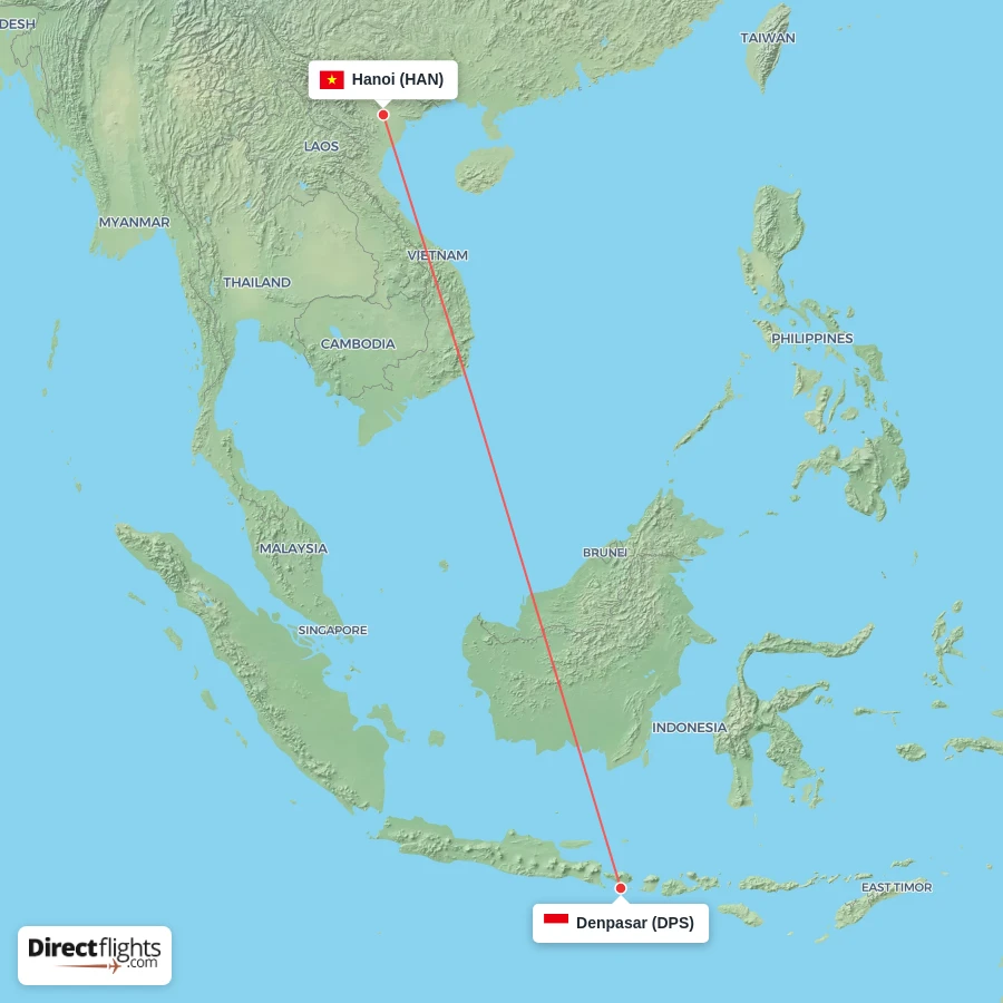 HAN - DPS route map