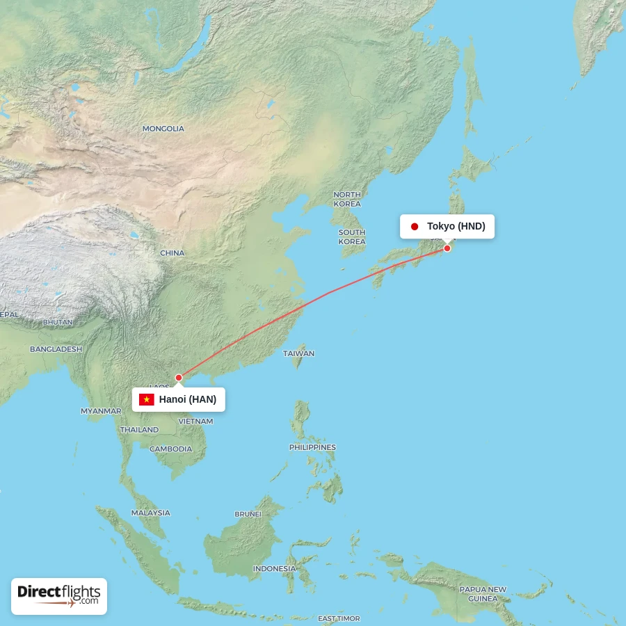 HAN - HND route map