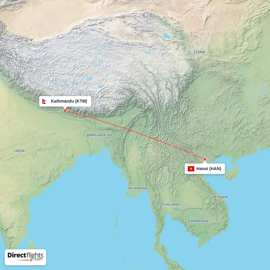 HAN - KTM route map