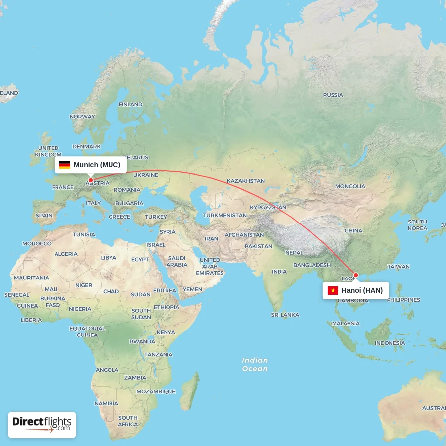 HAN - MUC route map
