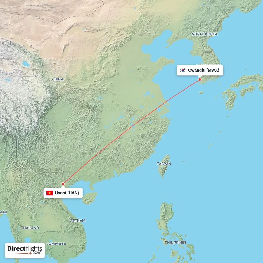 HAN - MWX route map