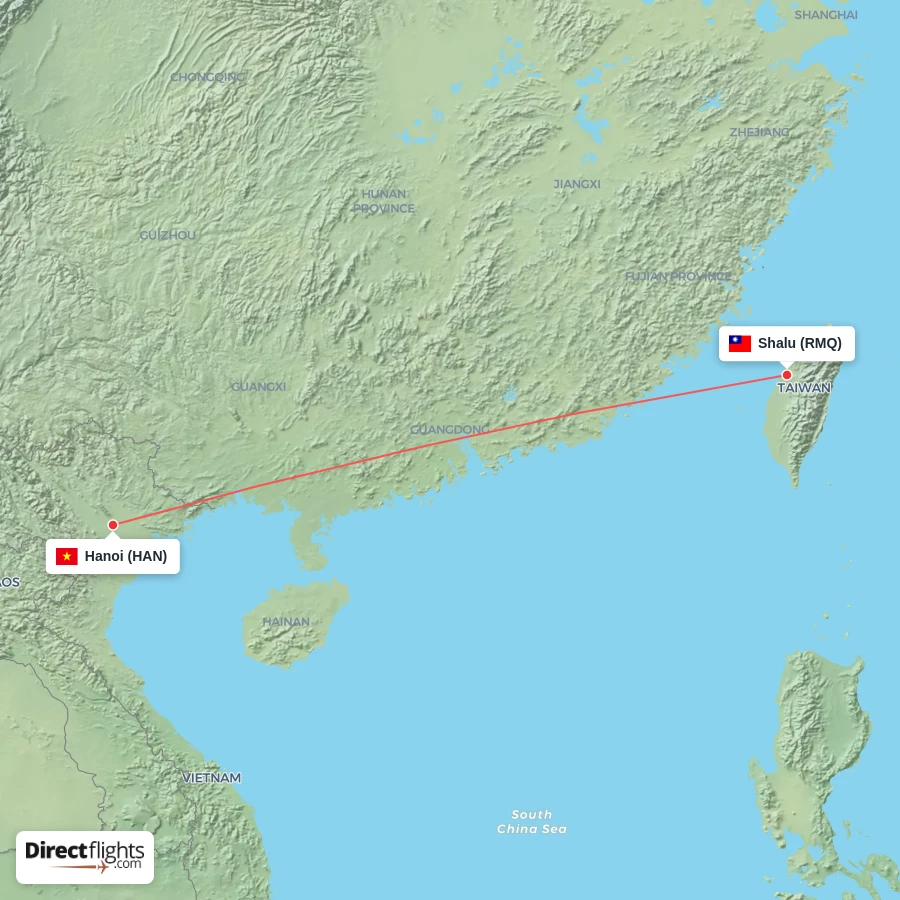 HAN - RMQ route map