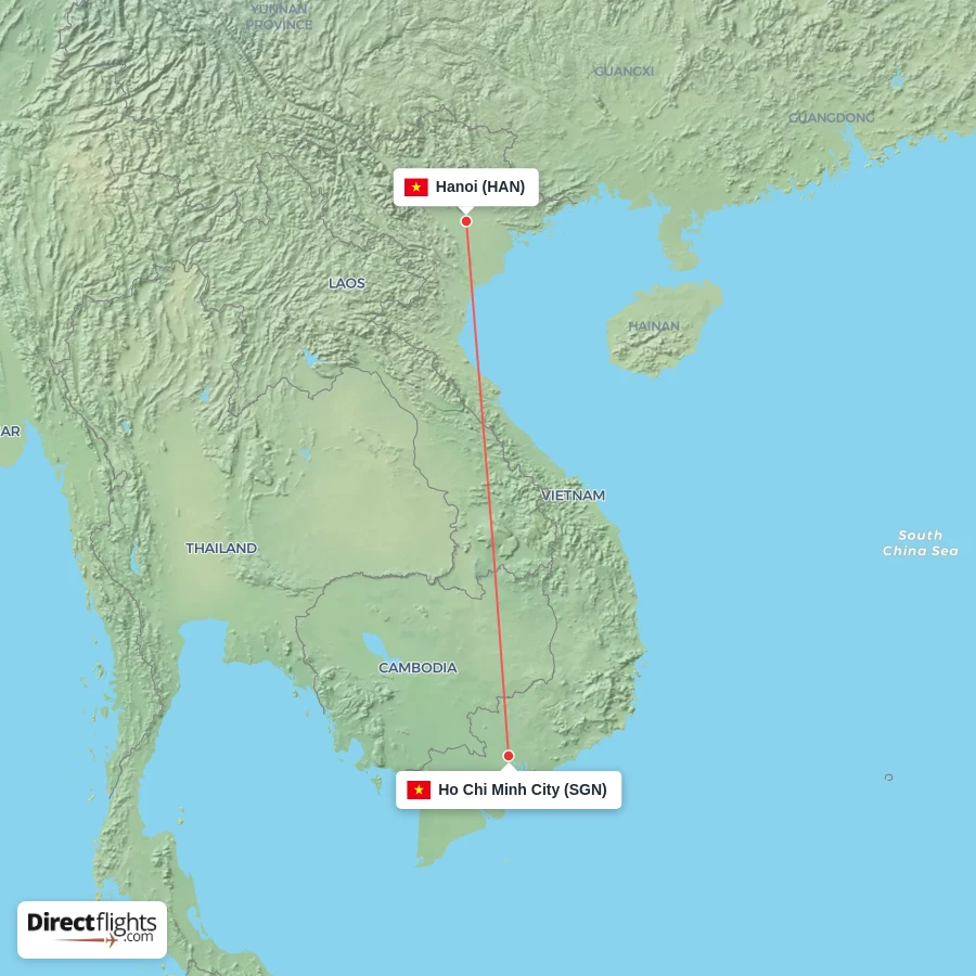 HAN - SGN route map