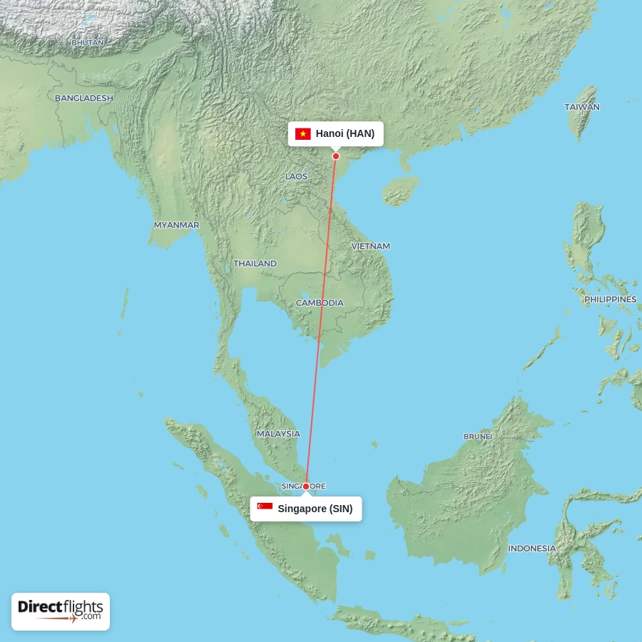 HAN - SIN route map