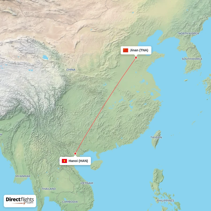 HAN - TNA route map