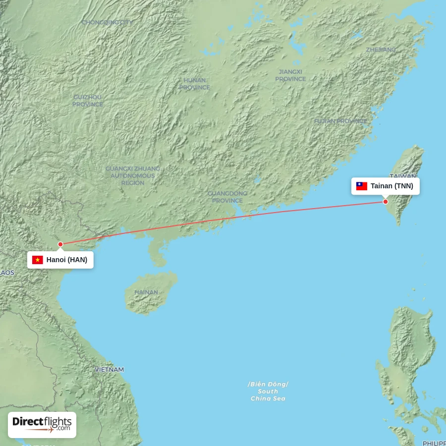 HAN - TNN route map