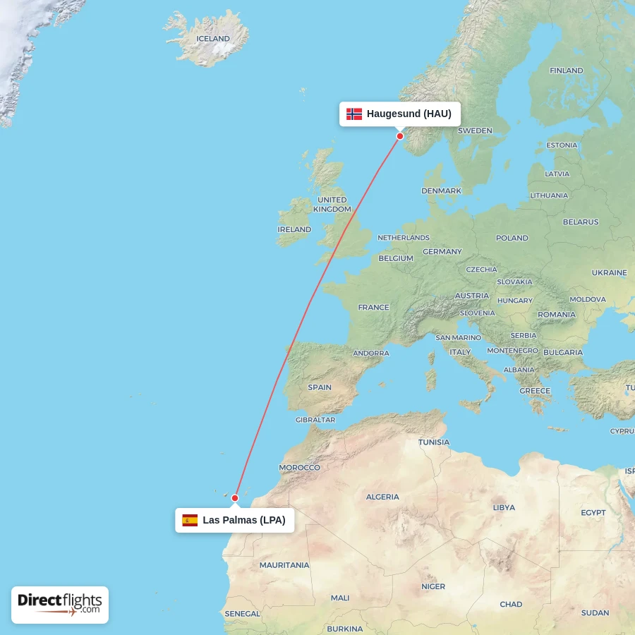 HAU - LPA route map