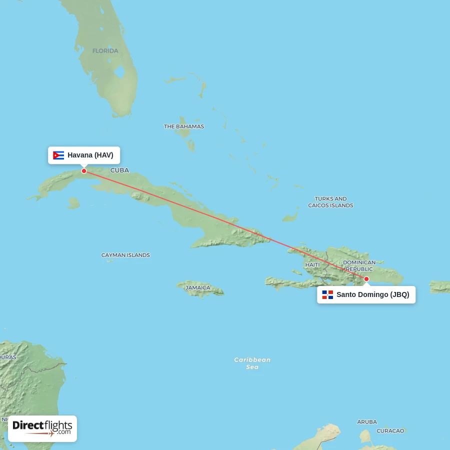 HAV - JBQ route map