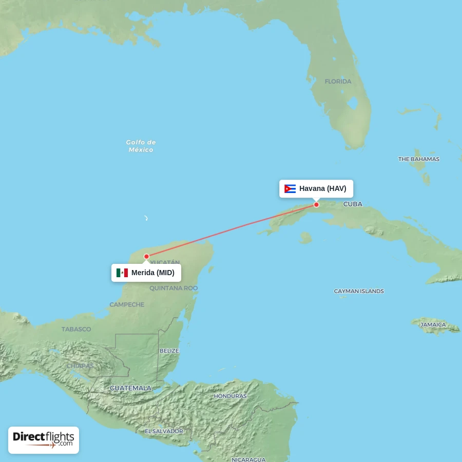HAV - MID route map