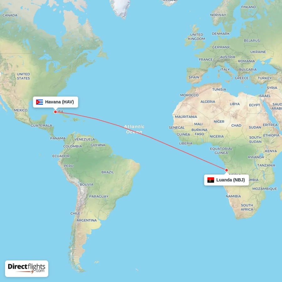 HAV - NBJ route map