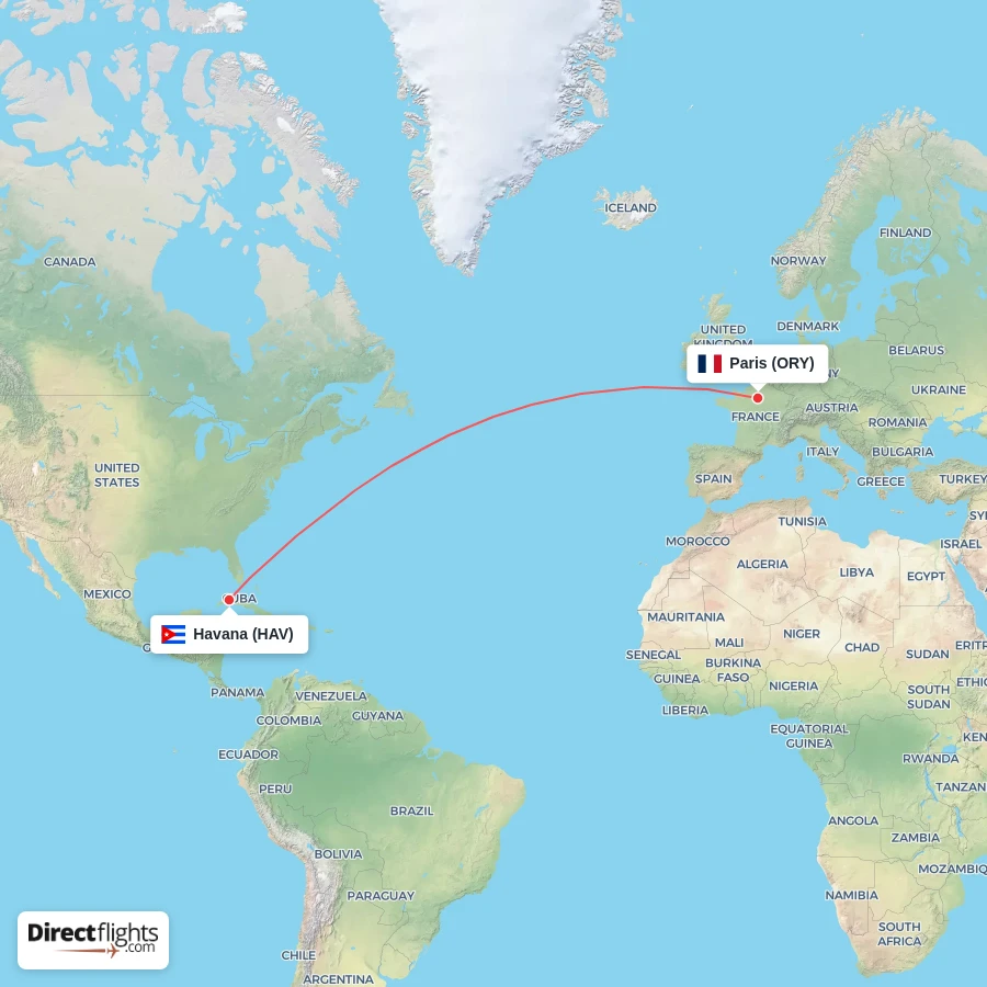 HAV - ORY route map