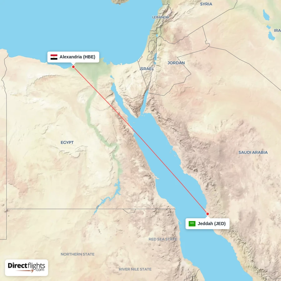 HBE - JED route map