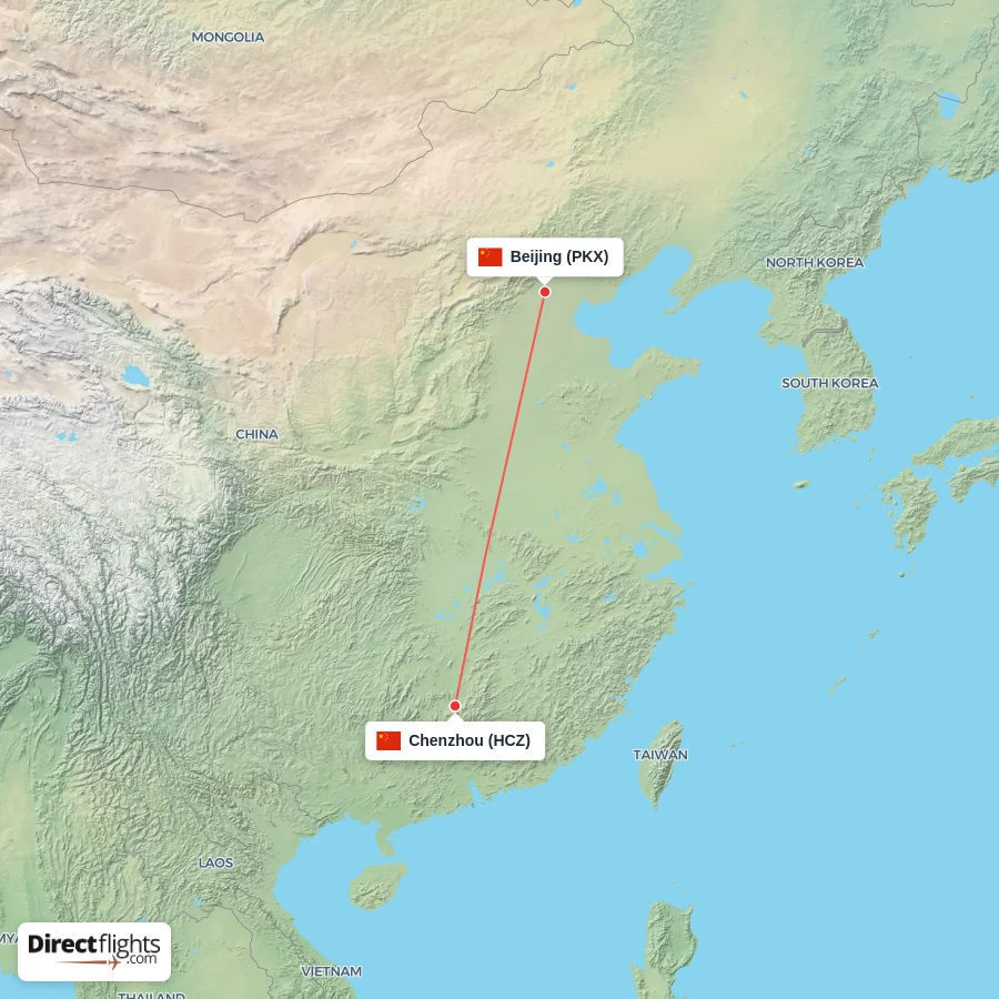 HCZ - PKX route map