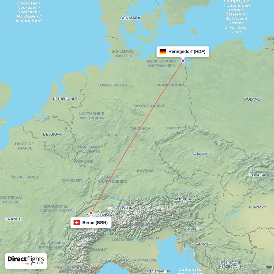 HDF - BRN route map