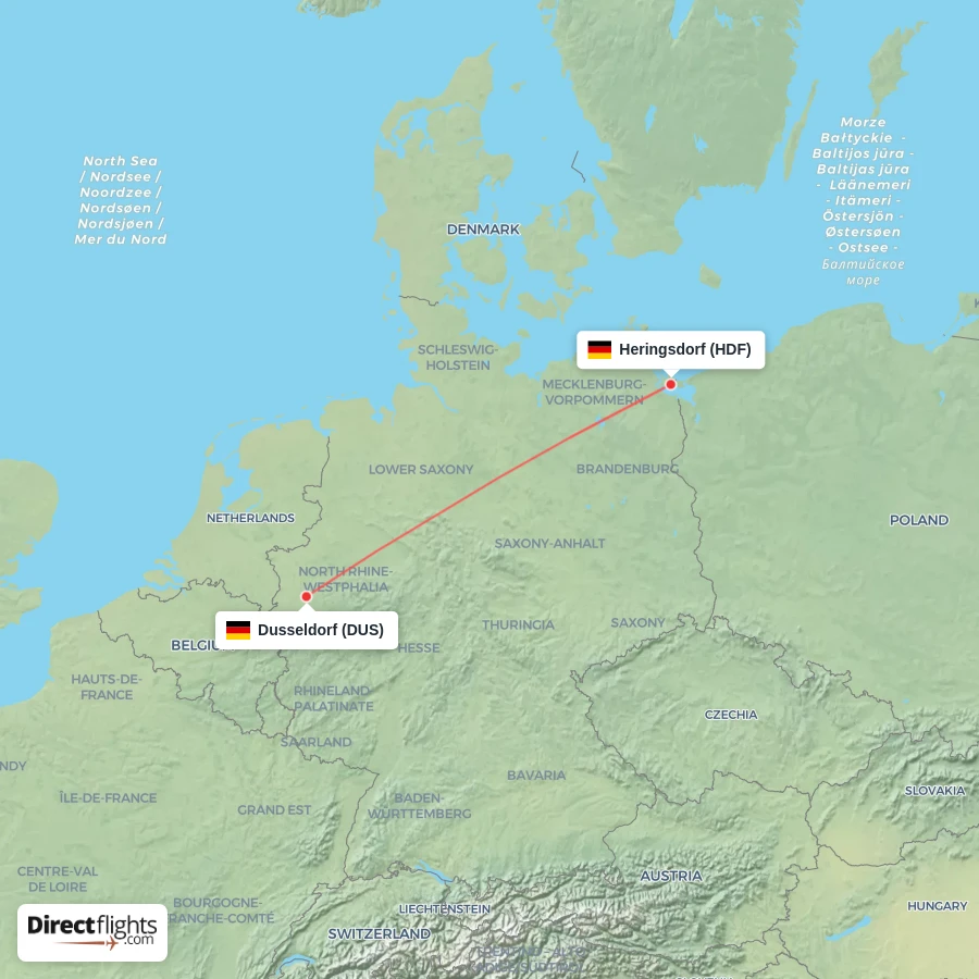 HDF - DUS route map