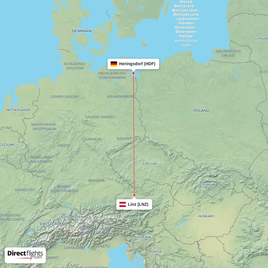 HDF - LNZ route map