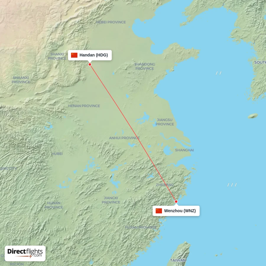 HDG - WNZ route map