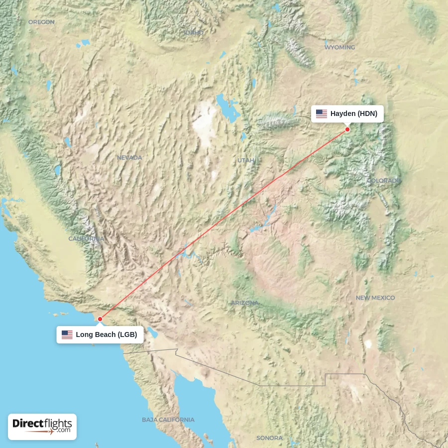 HDN - LGB route map