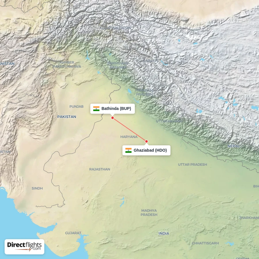 HDO - BUP route map