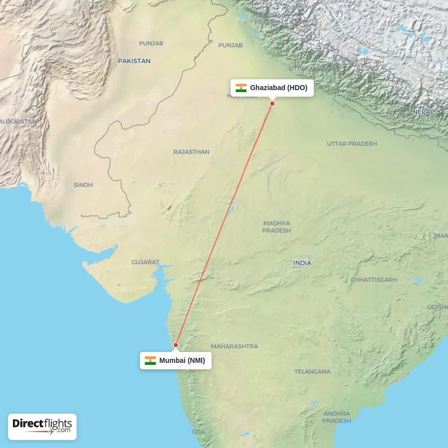 HDO - NMI route map