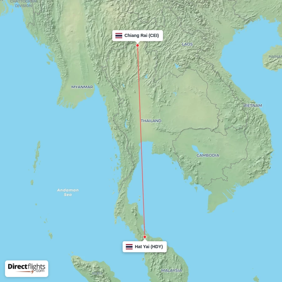 HDY - CEI route map