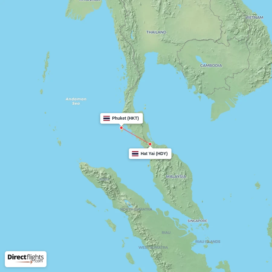 HDY - HKT route map