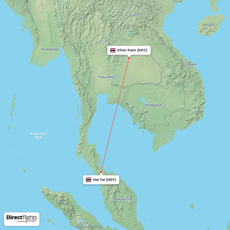 HDY - KKC route map