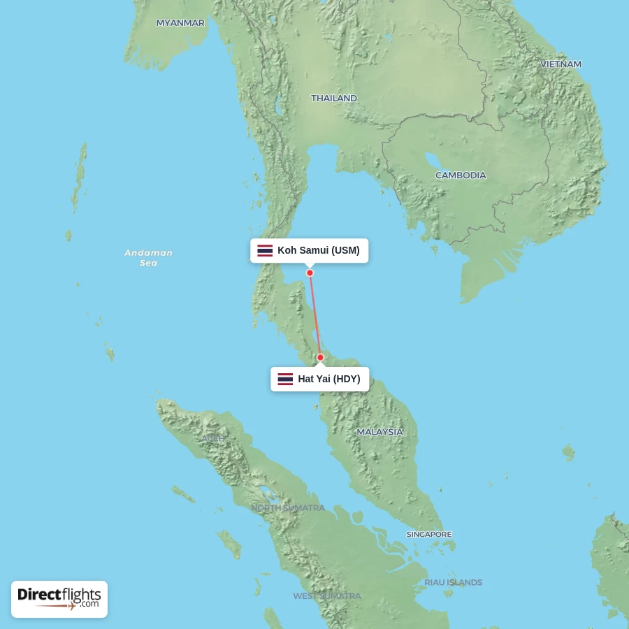 HDY - USM route map