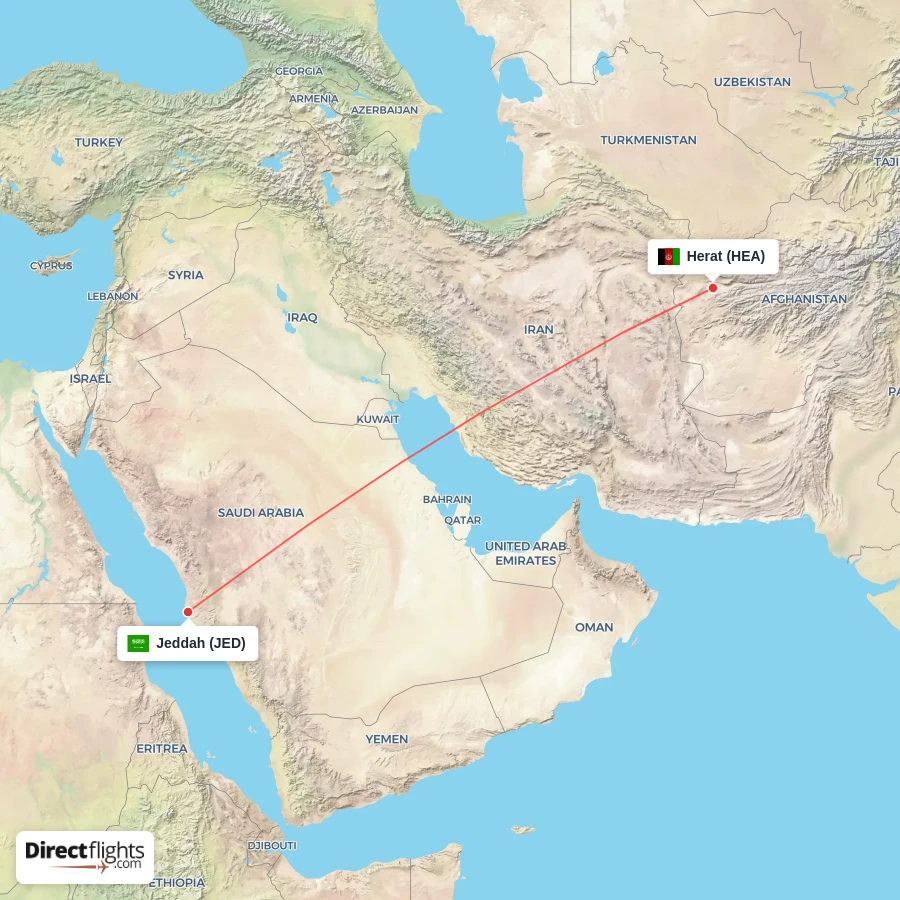 HEA - JED route map