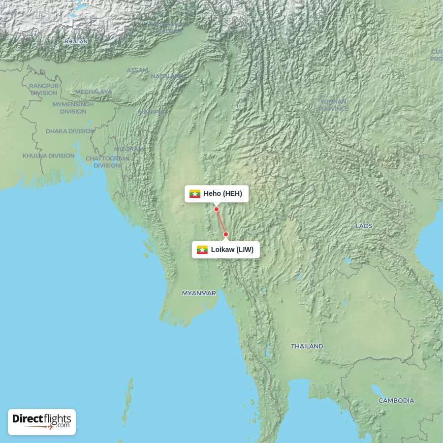 HEH - LIW route map