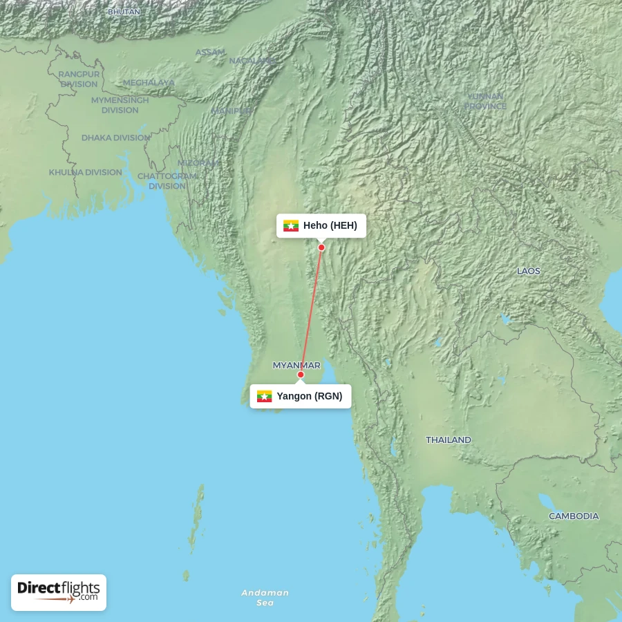 HEH - RGN route map
