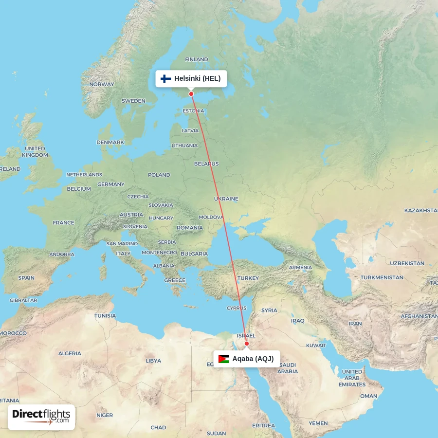 HEL - AQJ route map