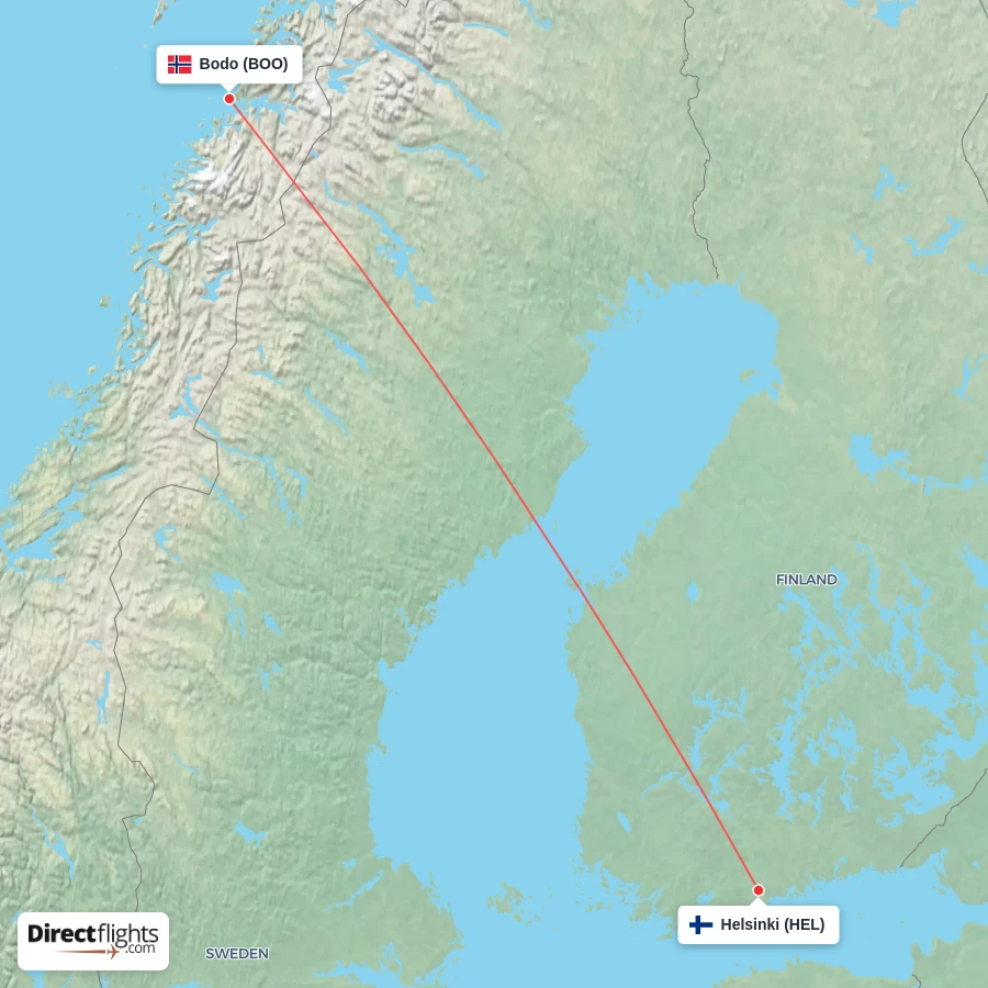 HEL - BOO route map