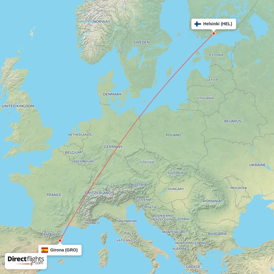 HEL - GRO route map