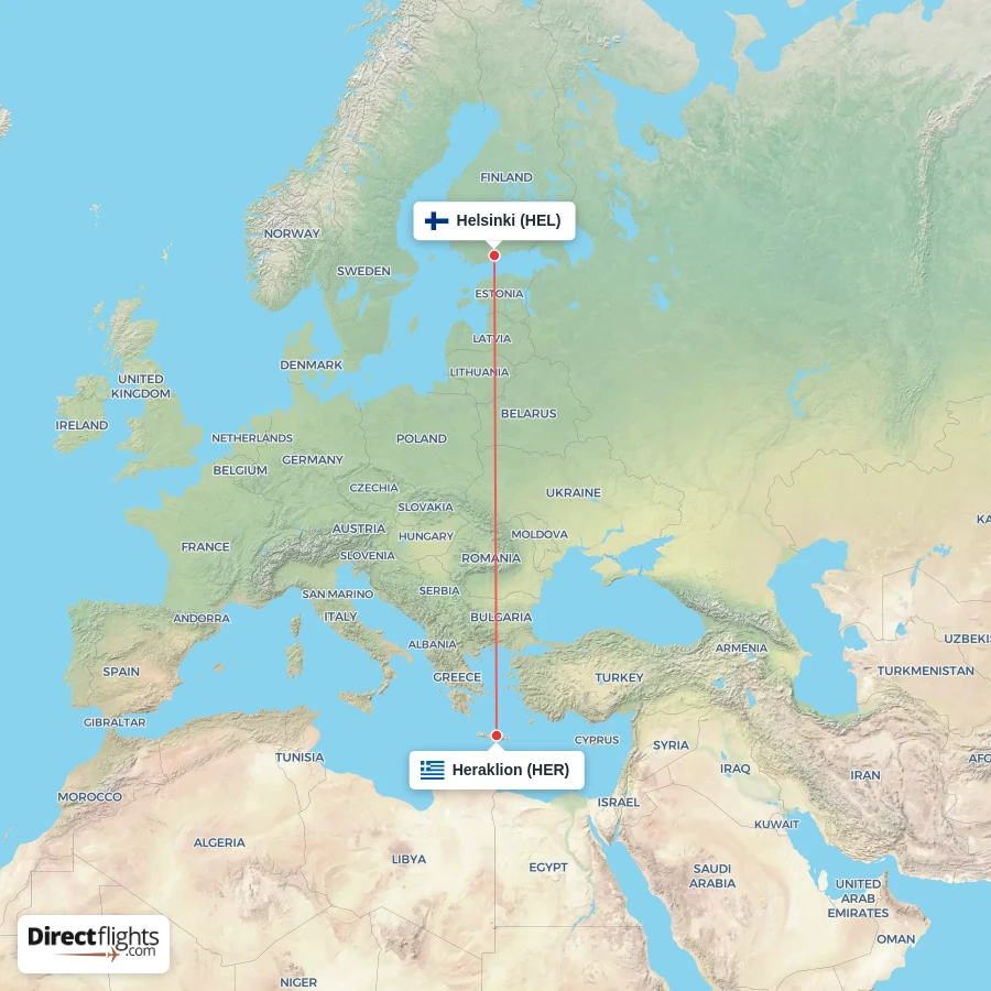 HEL - HER route map