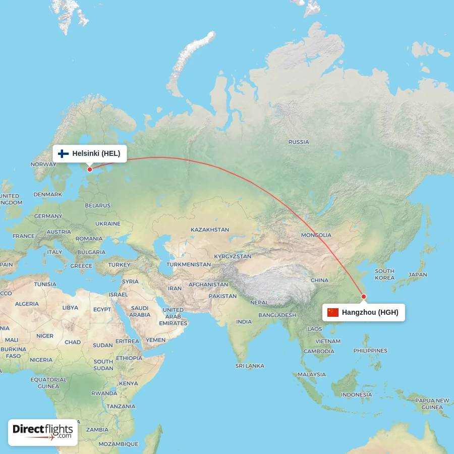 HEL - HGH route map
