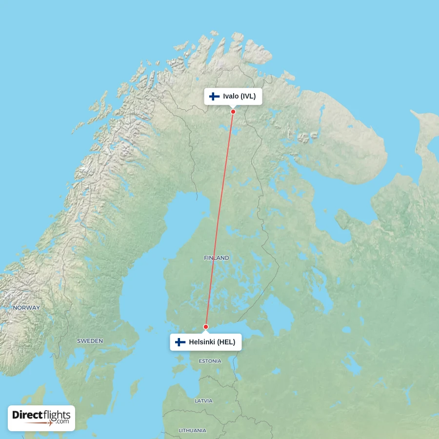 HEL - IVL route map