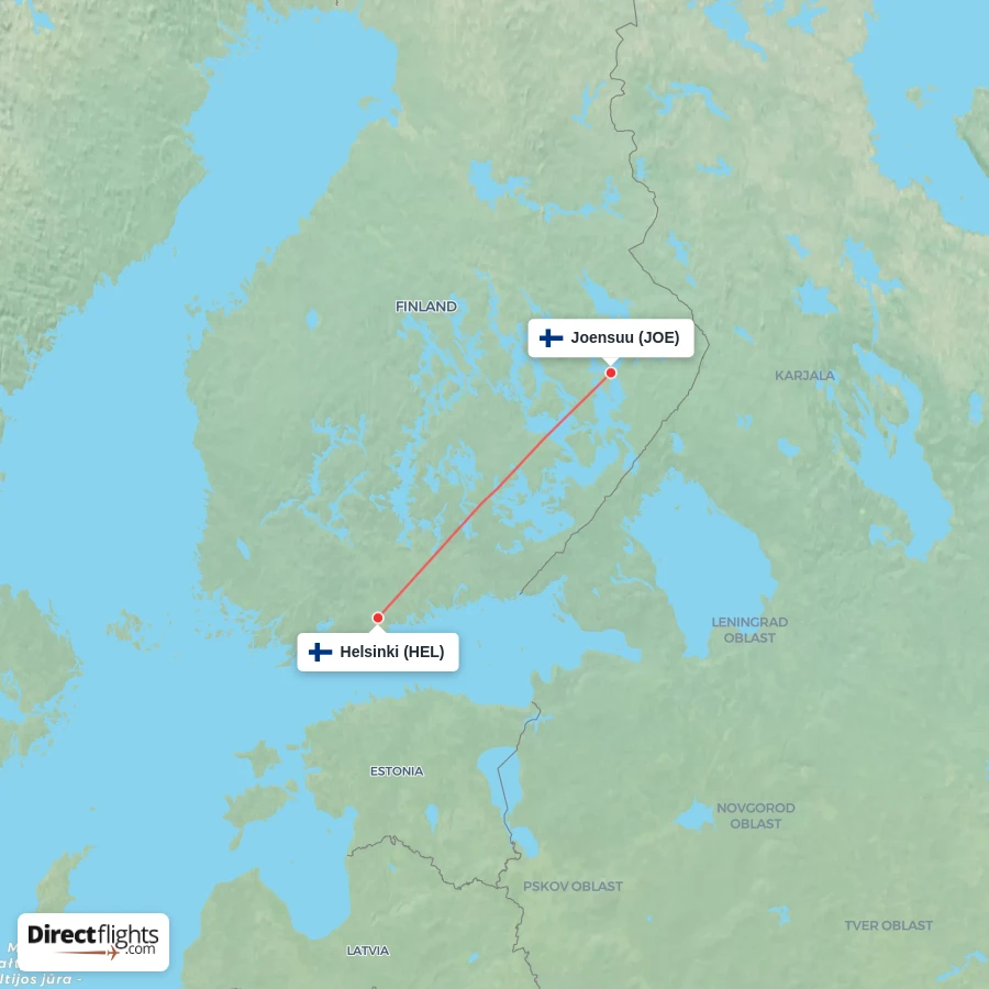 HEL - JOE route map