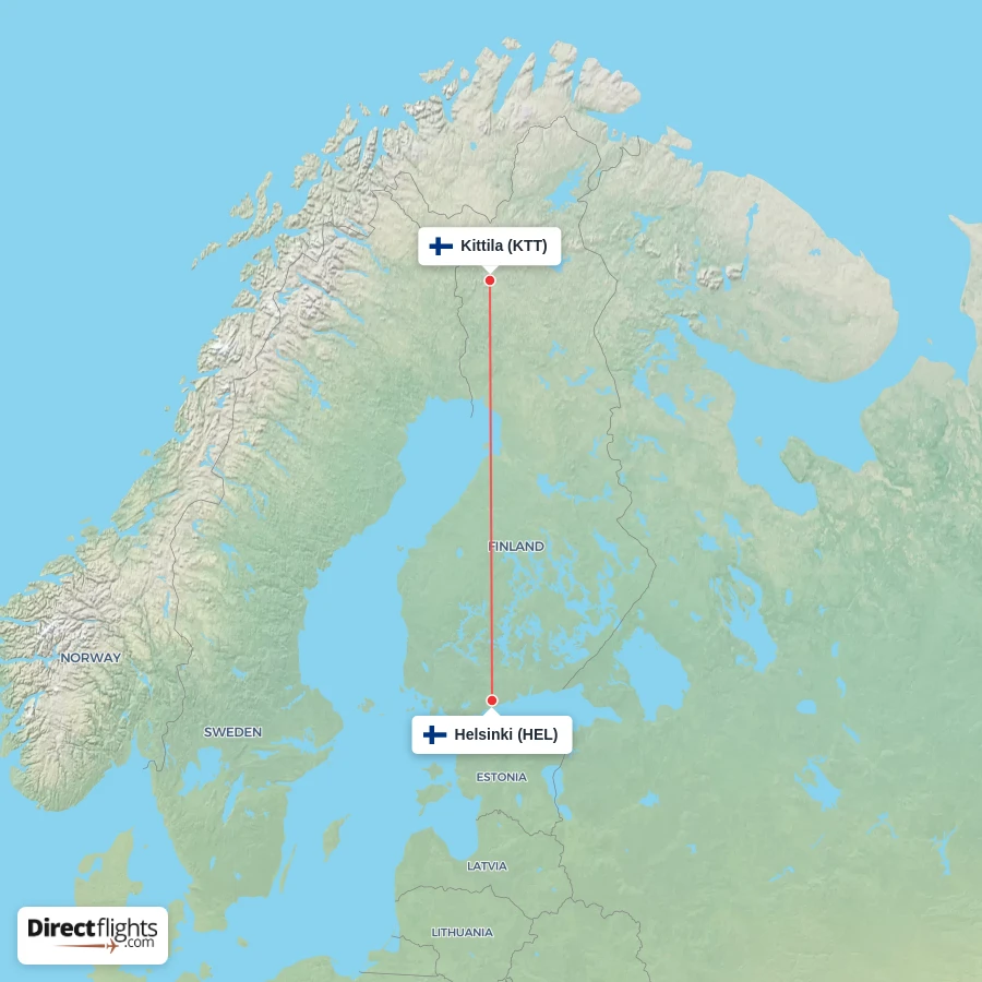 HEL - KTT route map